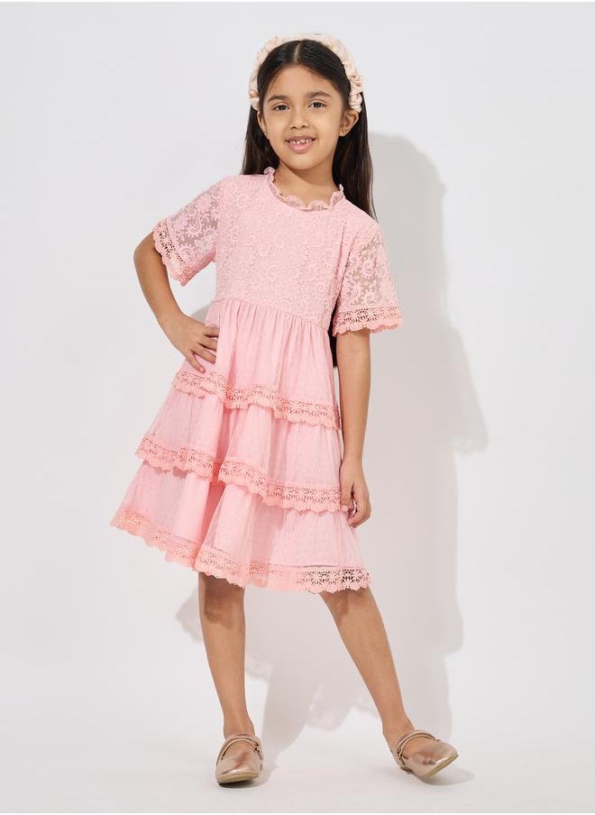 Styli Lace Insert Layered Dress  - Image 1