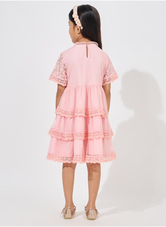 Styli Lace Insert Layered Dress  - Image 4