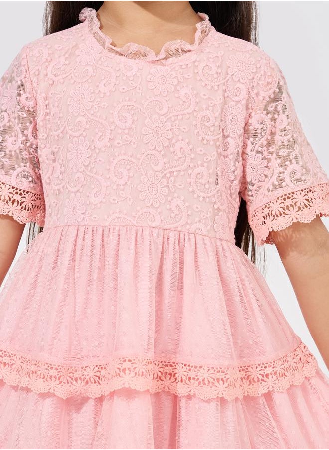 Styli Lace Insert Layered Dress  - Image 3