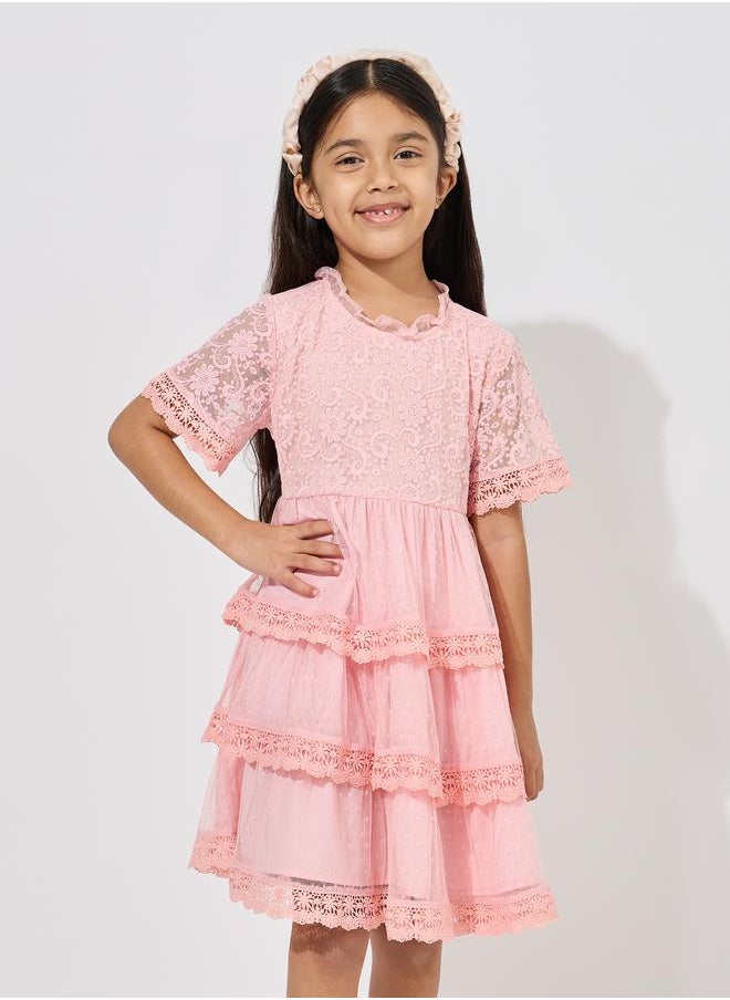 Styli Lace Insert Layered Dress  - Image 2