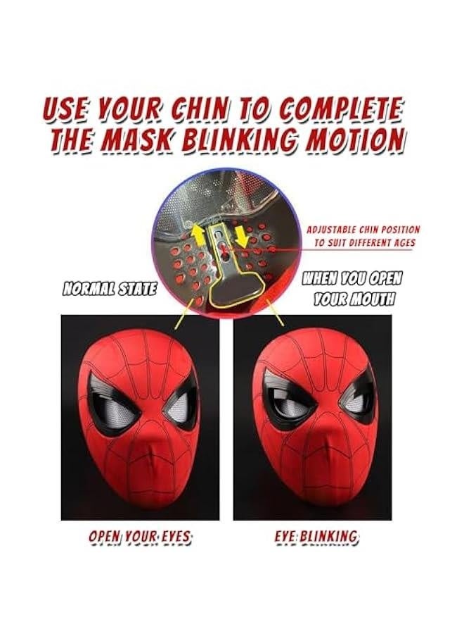 SpiderHero Mask with Moving Eyes- Mask Full Face Chin Control Eyes Size Hero Cosplay Mask for Kids/Adult - Image 2