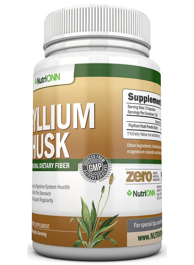 NutriONN Psyllium Husk Capsules 1450Mg Per Serving 240 Capsules Premium Psyllium Fiber Supplement Great For Digestion And Regularity 100% Natural Soluble Fiber - Image 5