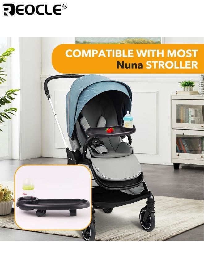 ريوكل صينية وجبات خفيفة 3 في 1 لعربة الطفل بحامل هاتف وتصميم حامل الكوب - ملحق صينية وجبات عالمي بتثبيت آمن لتناول الوجبات الخفيفة - Image 2