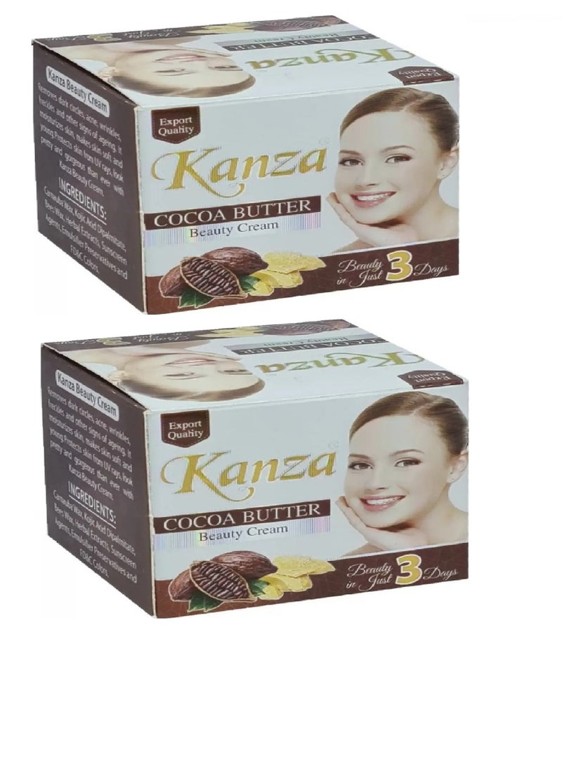 كنزه 2قطع من كريم الجمال لتفتيح بزبدة الكاكاو 2X50 جرام - Image 1