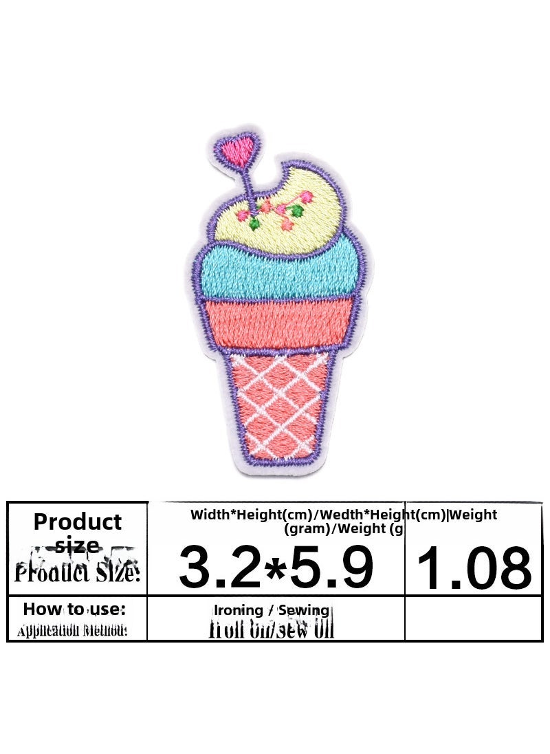 Embroidered Patches for Ice Cream Candy Cake 3055