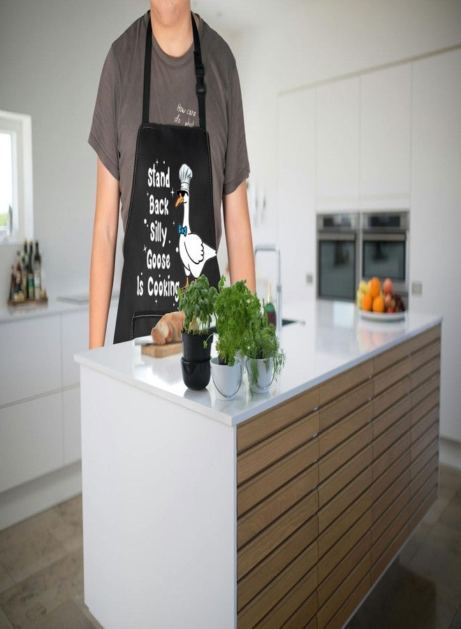 HOLLP Funny Silly Goose Stand Back Silly Goose Is Cooking Apron Animal Lover Apron Gift For Goose Lover (Stand Back Silly Goose Is Cooking) - Image 4