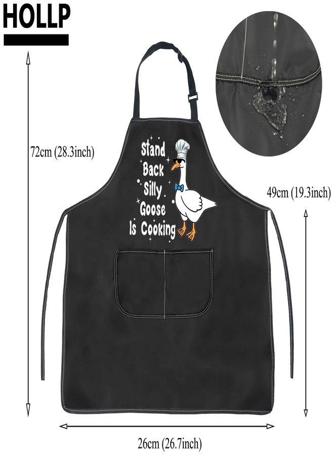 HOLLP Funny Silly Goose Stand Back Silly Goose Is Cooking Apron Animal Lover Apron Gift For Goose Lover (Stand Back Silly Goose Is Cooking) - Image 2