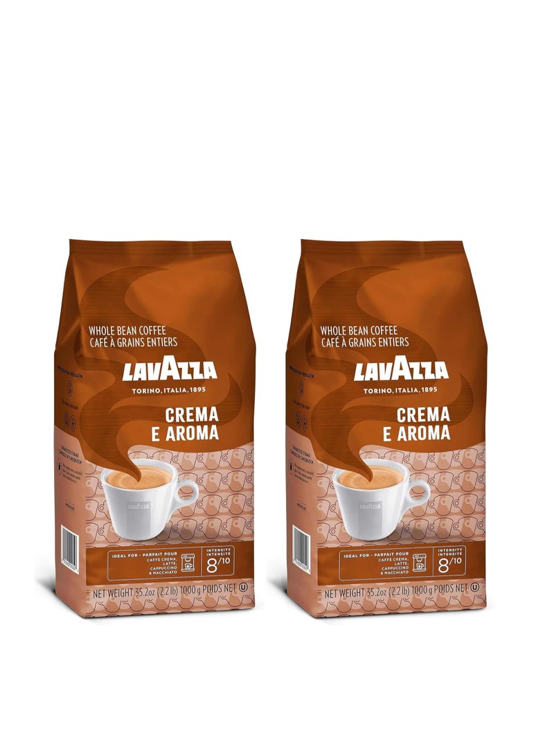 Lavazza Crema E Aroma Espresso Coffee Beans For Creamy Coffee 2x1000g 