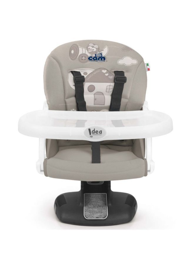 cam كرسي تغذية الأطفال Idea Booster، مقعد وجبة خفيفة، Smart Pop، محمول، مقعد مع صينية للأكل، خفيف الوزن، قابل للطي، للسفر - بني - Image 2