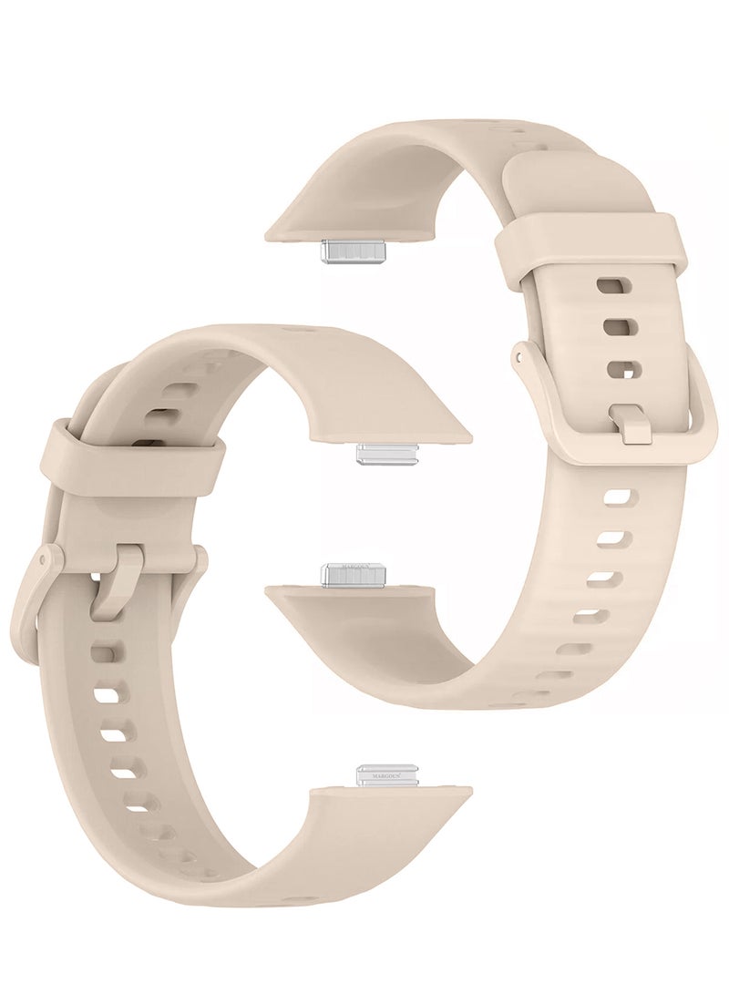 CATANES Wristband for Huawei Watch Fit 3/Fit 4/Fit 4 Pro Bands, Silicone Bracelet Quick Release Arm Band, Replacement Smartwatch Band Quick Release Sport Strap - Beige  - Image 2