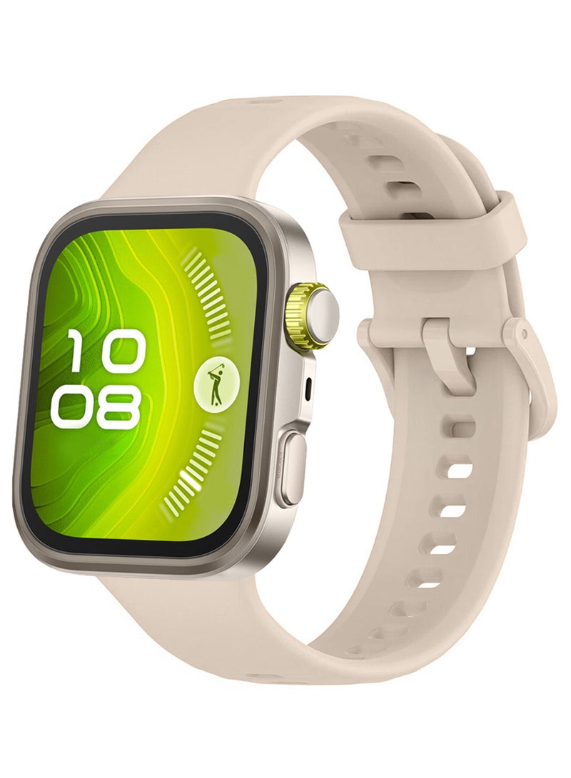 CATANES Wristband for Huawei Watch Fit 3/Fit 4/Fit 4 Pro Bands, Silicone Bracelet Quick Release Arm Band, Replacement Smartwatch Band Quick Release Sport Strap - Beige  - Image 3