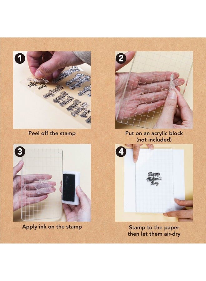 Desecraft 2 pk Clear Rubber Stamp Set - Image 4
