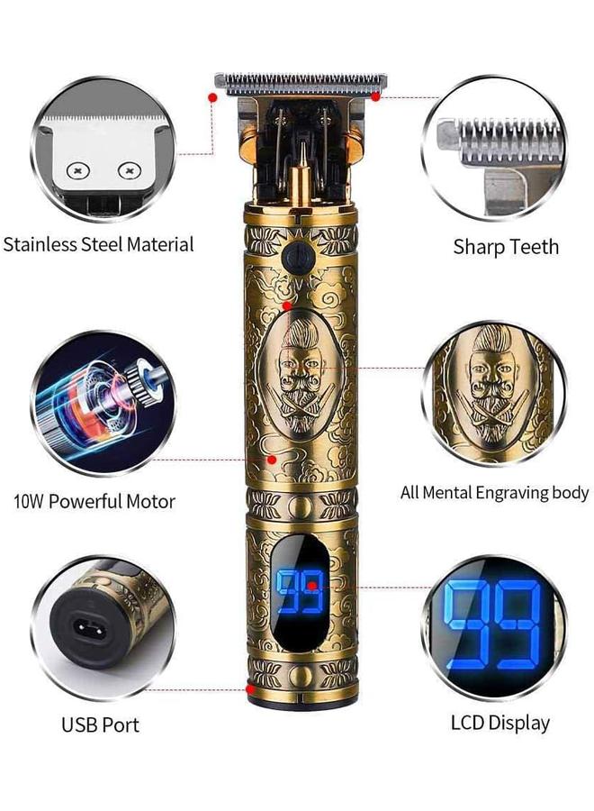 Hair Clippers for Men, Professional Hair & Beard Trimmer for Men, T-Blade Hair Edgers Clippers, Gold Knight Close-Cutting Trimmers, Cordless Clippers for Hair Cutting - Image 2