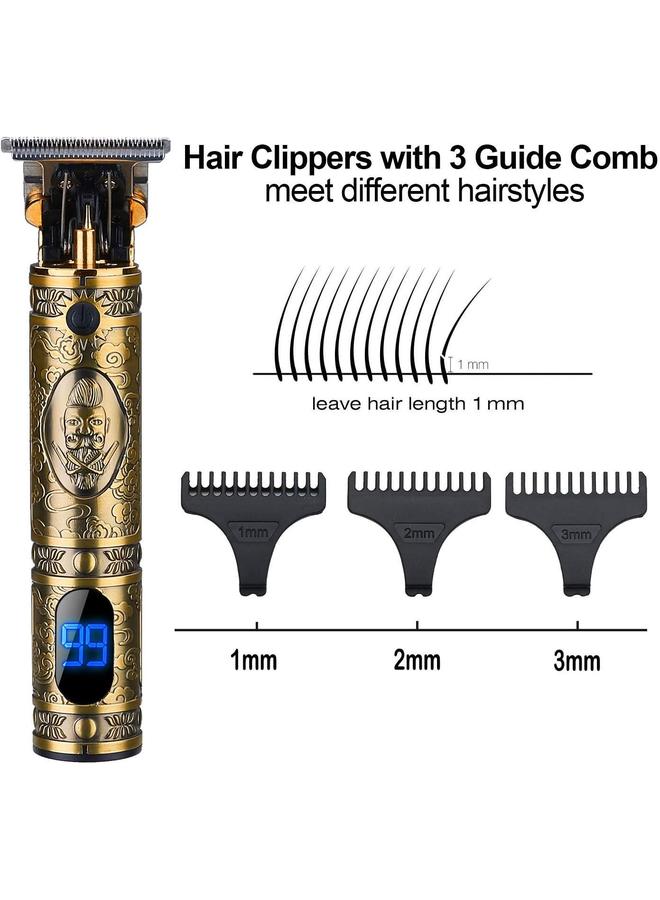 Hair Clippers for Men, Professional Hair & Beard Trimmer for Men, T-Blade Hair Edgers Clippers, Gold Knight Close-Cutting Trimmers, Cordless Clippers for Hair Cutting - Image 5