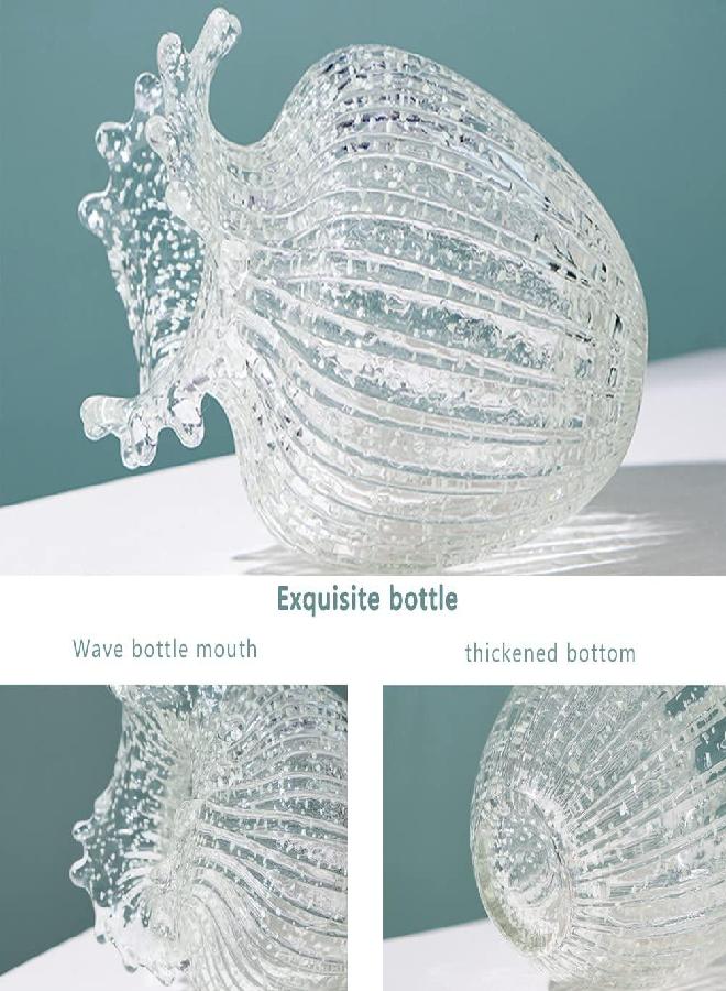 Handmade Glass Flower Vase Luminous Waves Mouth Decorative Vase Vintage Home Decor Rustic Farmhouse Decorations Living Room,Dining Room,Fireplace,Shelf  - Image 4