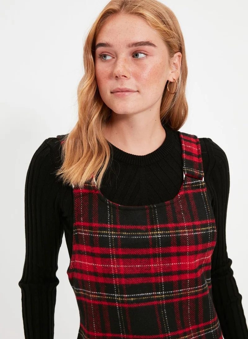 trendyol Checked Pinafore Dress
