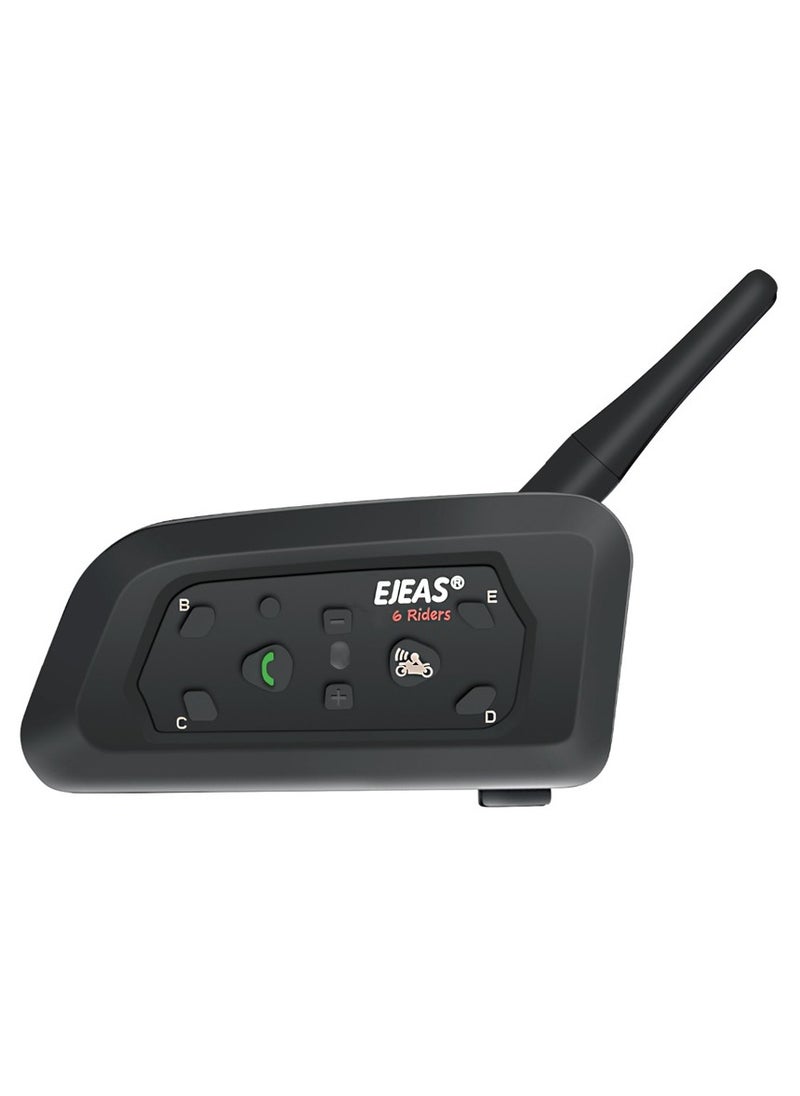 EJEAS - V6 PRO Bluetooth Motorcycle Helmet Intercom Headset with 1200M BT Interphone Communicator for 6 Riders Waterproof - Image 1