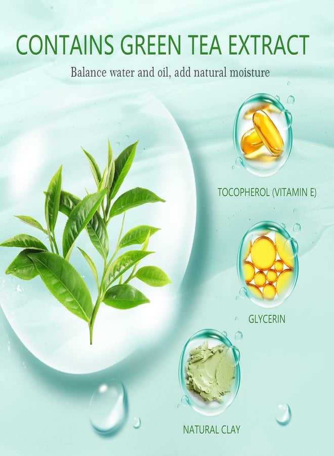 Mererke_Pretty 2 Pack Green Clay Mask for Face, Poreless Deep Cleanse Mask, Blackhead Remover with Green Tea Extract, Deep Pore Cleansing, Moisturizing & Oil Control Green Tea Facial Cleanser for All Skin Types - Image 2