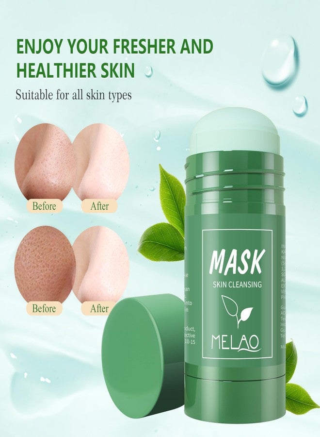 Mererke_Pretty 2 Pack Green Clay Mask for Face, Poreless Deep Cleanse Mask, Blackhead Remover with Green Tea Extract, Deep Pore Cleansing, Moisturizing & Oil Control Green Tea Facial Cleanser for All Skin Types - Image 5