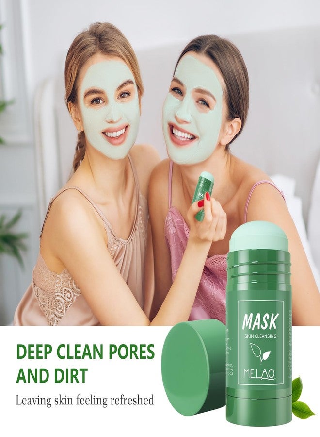 Mererke_Pretty 2 Pack Green Clay Mask for Face, Poreless Deep Cleanse Mask, Blackhead Remover with Green Tea Extract, Deep Pore Cleansing, Moisturizing & Oil Control Green Tea Facial Cleanser for All Skin Types - Image 3