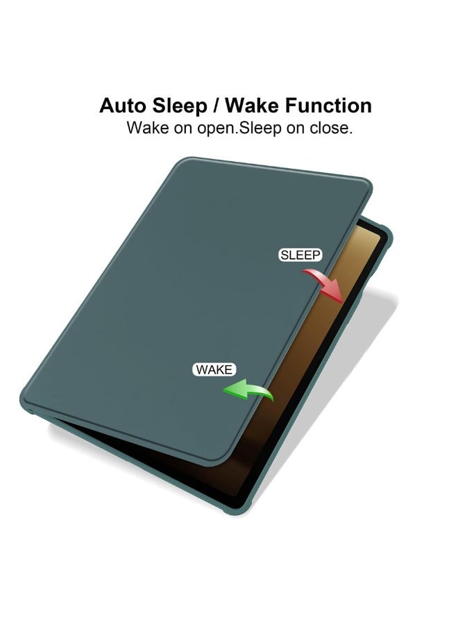 سانموجيد جراب لجهاز Samsung Galaxy Tab S11 SM-X730 SM-X736B الجديد لعام 2025، غطاء خلفي شفاف قابل للدوران مع حامل قلم رصاص، جراب أكريليك من جلد البولي يوريثان القابل للطي مع غطاء بحامل دوار - Image 3