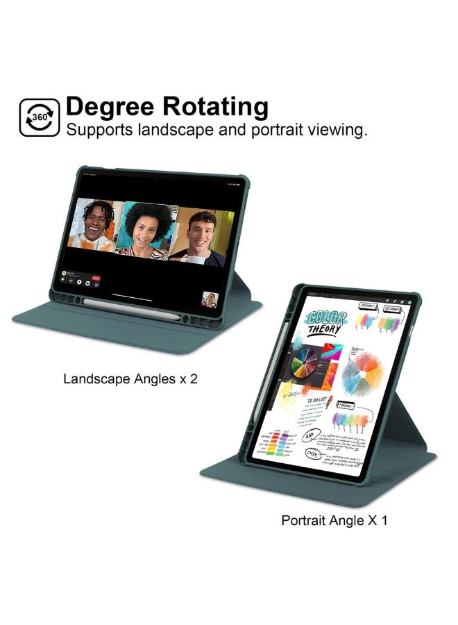 سانموجيد جراب لجهاز Samsung Galaxy Tab S11 SM-X730 SM-X736B الجديد لعام 2025، غطاء خلفي شفاف قابل للدوران مع حامل قلم رصاص، جراب أكريليك من جلد البولي يوريثان القابل للطي مع غطاء بحامل دوار - Image 4