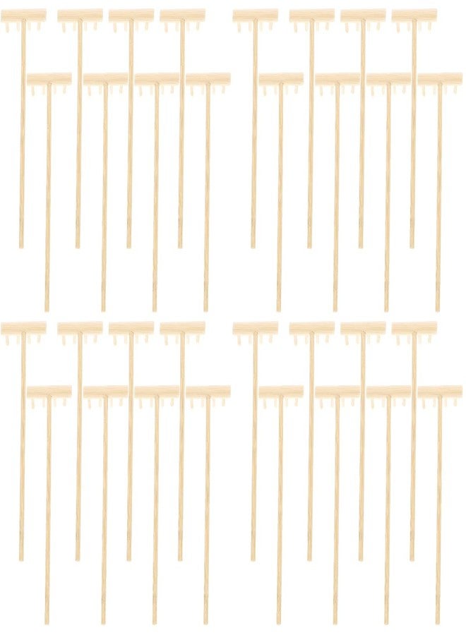 Sewroro Mini Zen Sand Rakes Miniatures 32 Pcs Zen Rake Mini Zen Garden Rakes Meditation Sand Desktop Sand Box Accessories Garden Rake Small Shovel Dining Table Decor Bamboo Rake - Image 1
