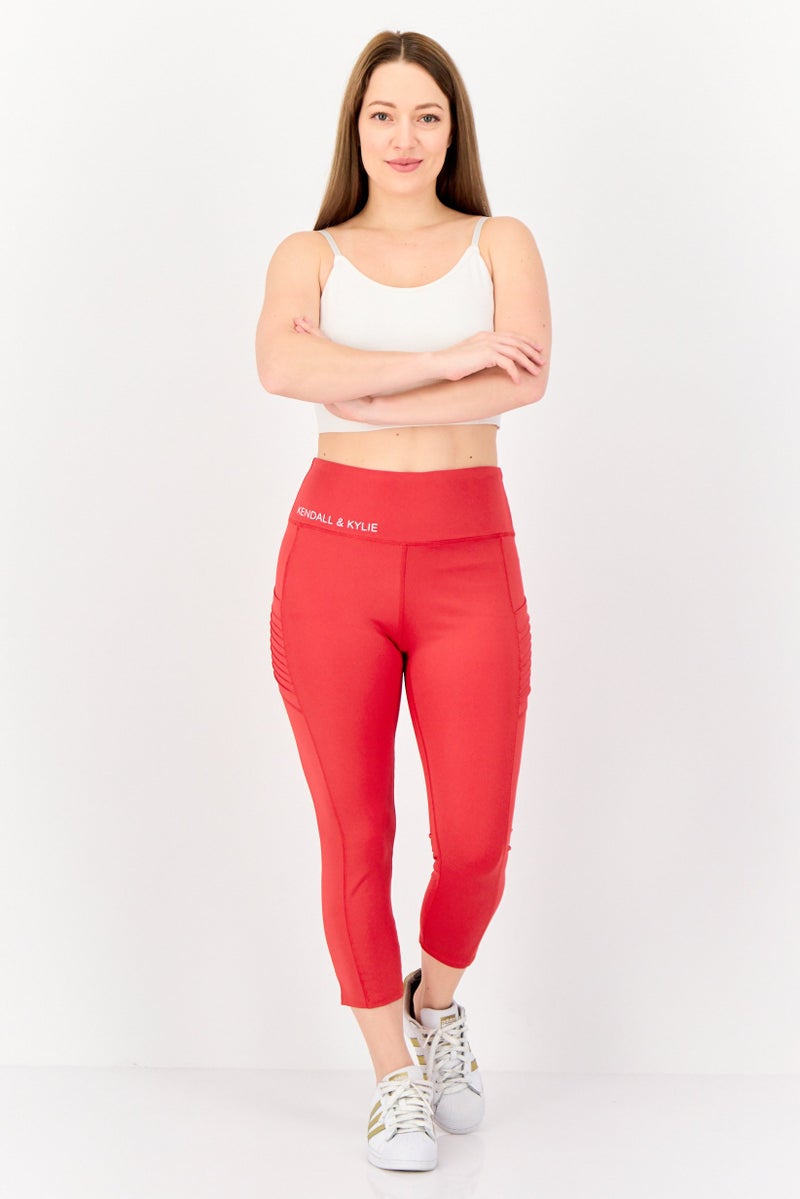 KENDALL + KYLIE Women Sportswear Fit Pull On Training Leggings, Red - Image 2