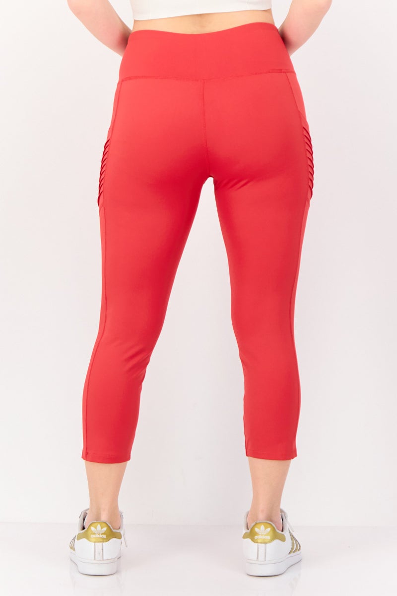 KENDALL + KYLIE Women Sportswear Fit Pull On Training Leggings, Red - Image 4