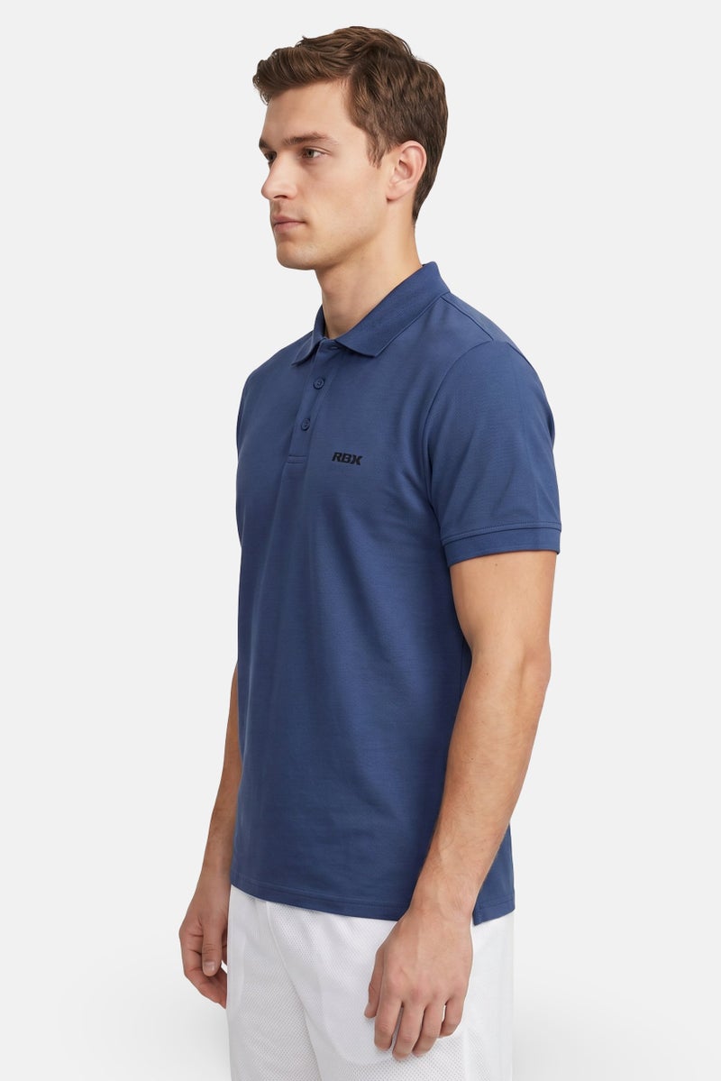 RBX Men Sportswear Fit Short Sleeve Outdoor Polo Shirt, Slate Blue - Image 3