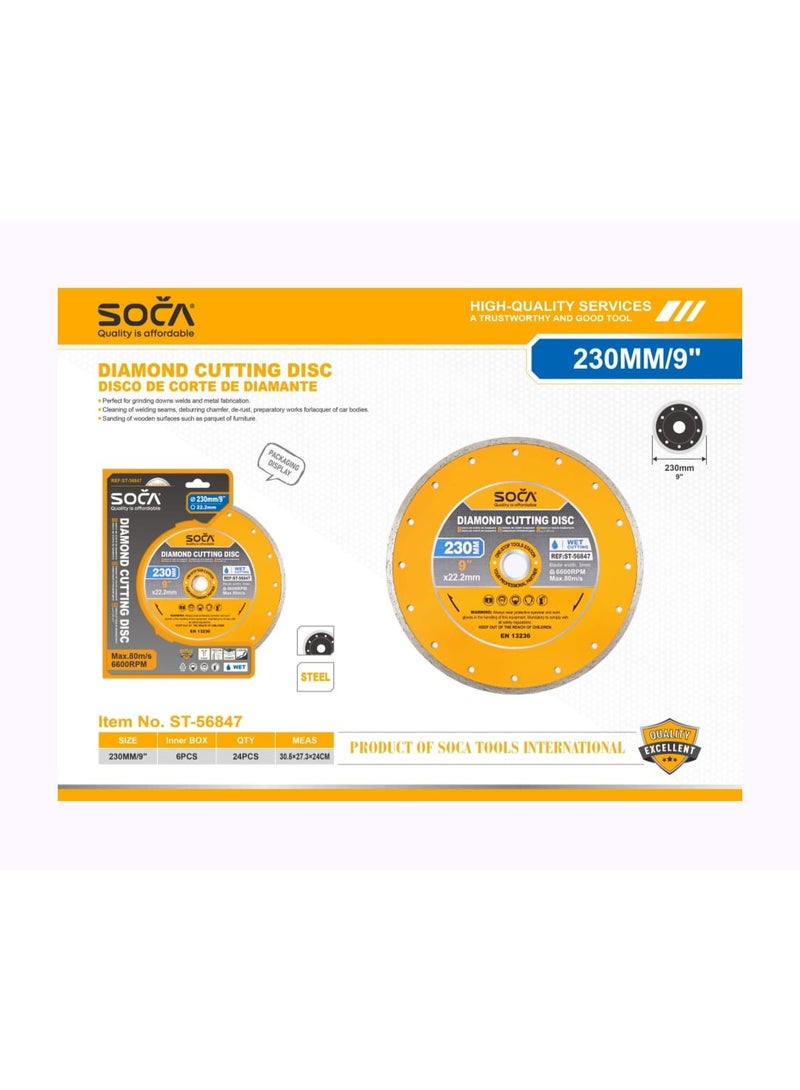 SOCA DIAMOND CUTTING DISC 230MM/9''