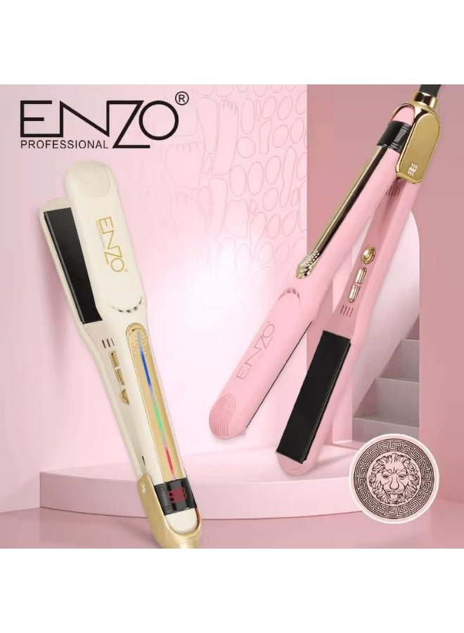 ENZO Professional ENZO EN-2401 Hair Straightener – Fast Heat-Up, Adjustable Temperature, Ergonomic Design -Intl Version (PINK) - Image 4