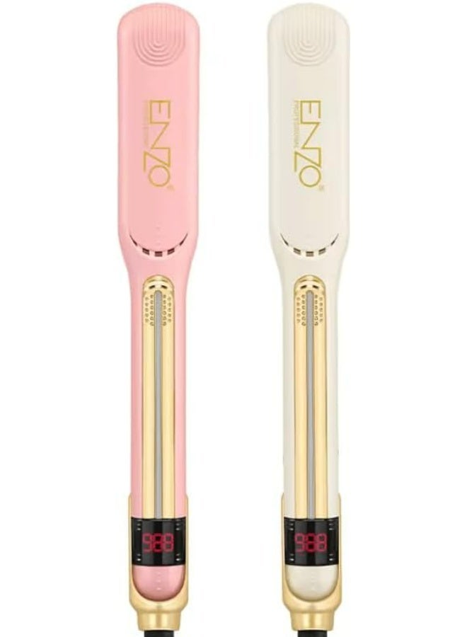 ENZO Professional ENZO EN-2401 Hair Straightener – Fast Heat-Up, Adjustable Temperature, Ergonomic Design -Intl Version (PINK) - Image 3