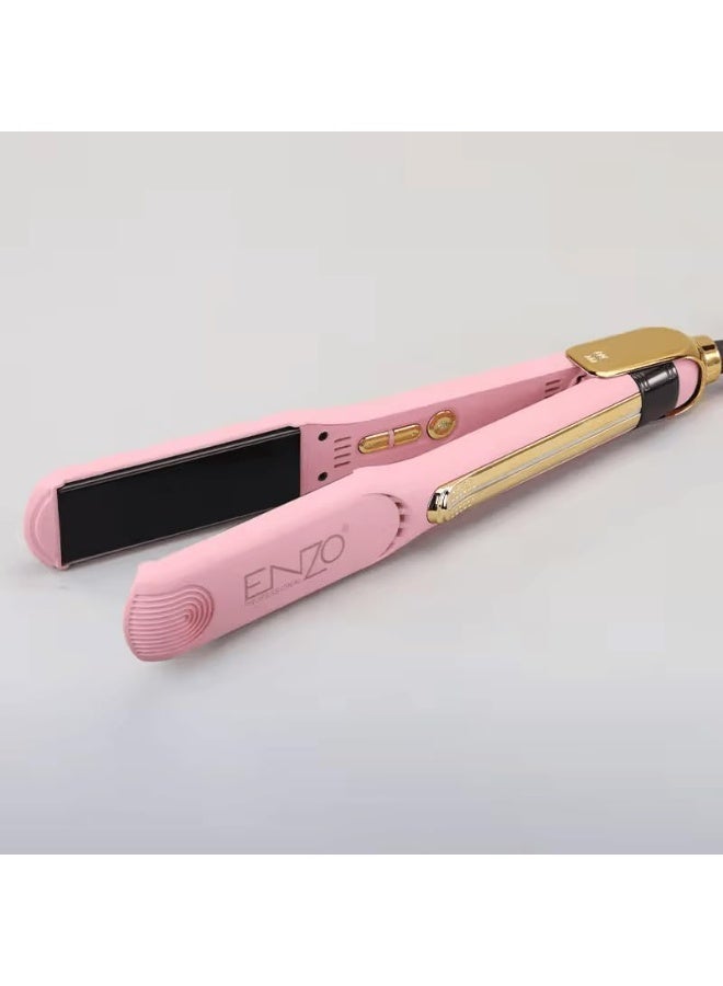 ENZO Professional ENZO EN-2401 Hair Straightener – Fast Heat-Up, Adjustable Temperature, Ergonomic Design -Intl Version (PINK) - Image 2