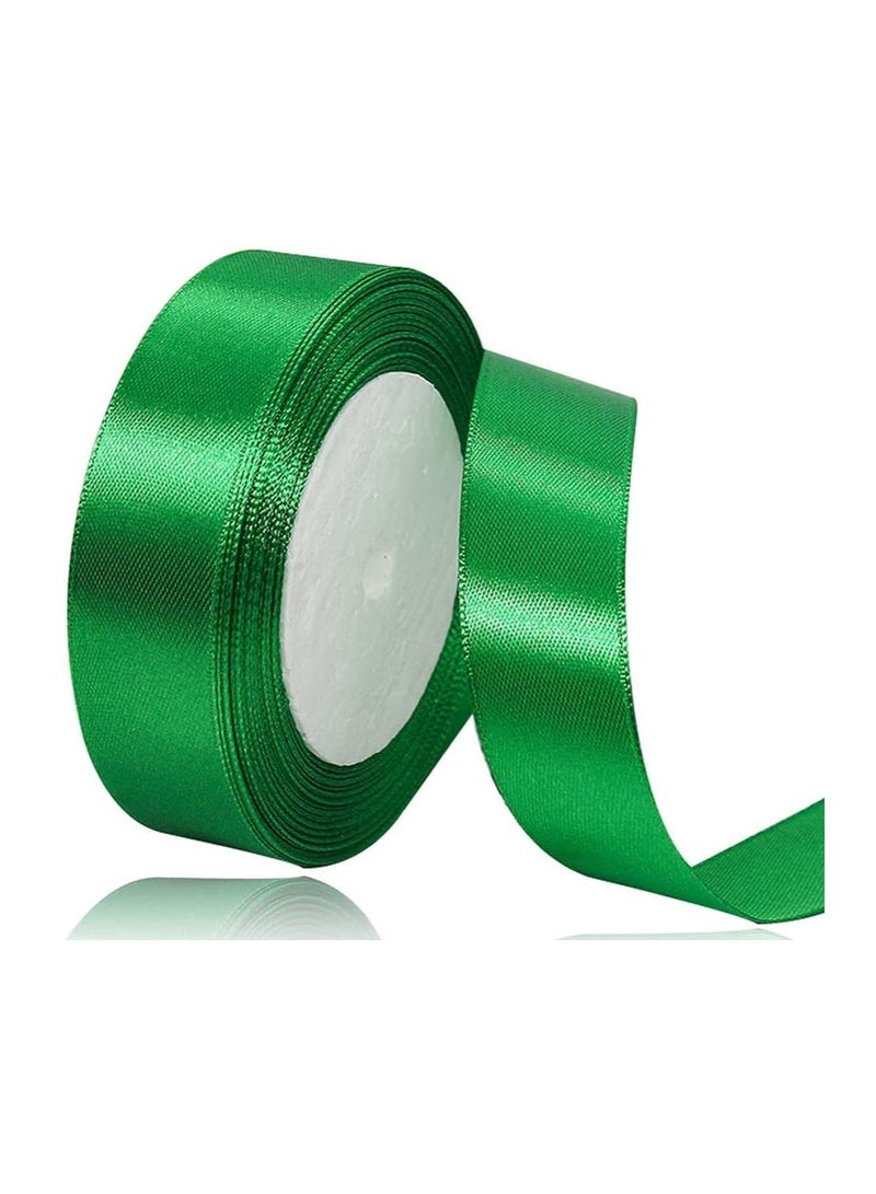 MARKQ Green Satin Ribbon, 24mm x 25yd Fabric Polyester Ribbon for Gift Wrapping, Party Favors, Wedding Decorations, Bow Making, Bouquets, Sewing Projects & Craft Supplies  - Image 1