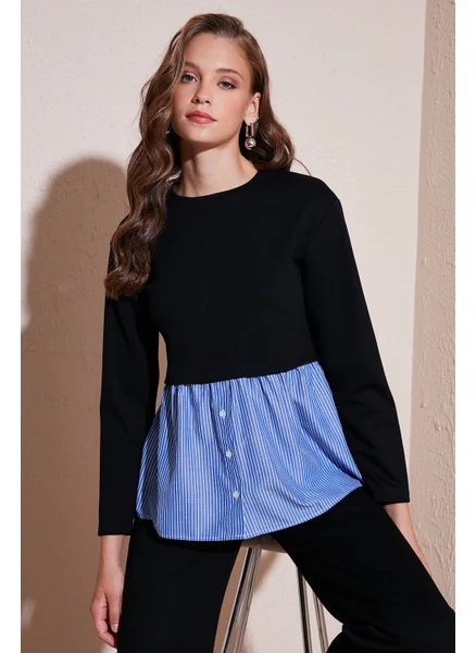 ليلا Crew Neck Shirt Oversize Fit Oysho Fabric Sweat Women's Sweat 5865880