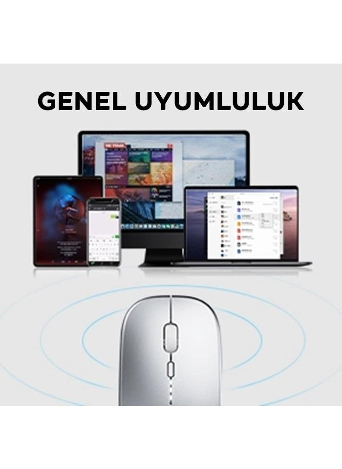 Polham - 2.4g Rechargeable Super Silent Ultra Thin Mouse, Windows, Linux, Mac Os Compatible Mouse - Image 1