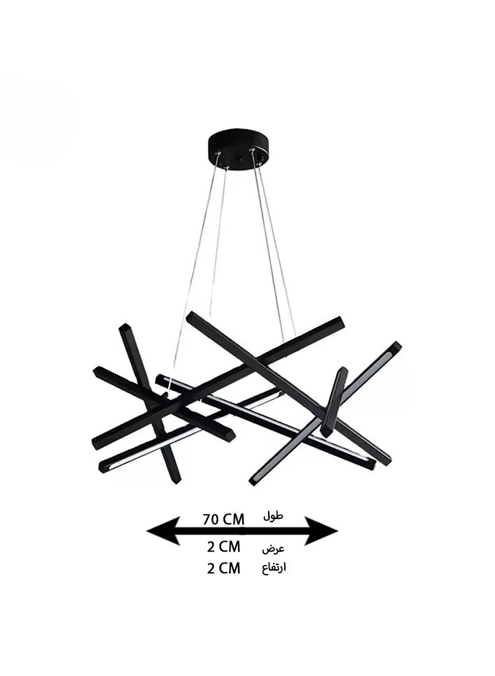 NERFA ⚡ Modern Black Geometric Chandelier – Bold Lighting for Contemporary Spaces - Image 1