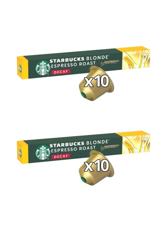 Starbucks NESPRESSO  Blonde Decaffeinated Espresso Coffee Pods (Pack of 20 Capsules) - Image 1