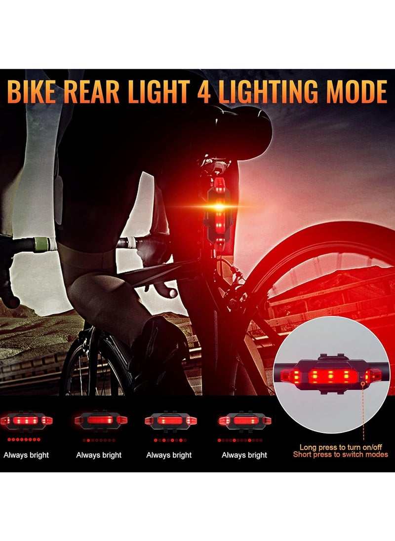 LIMOS Bike Lights, USB Rechargeable Bike Lights Set, Cycle Lights with 4 Modes, IP65 Waterproof Bicycle Lights, 1 Headlight and Taillight, Easy to Fit  - Image 4