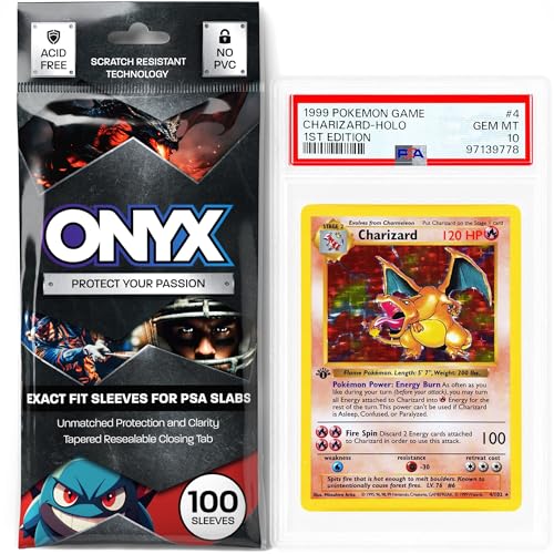 ONYX PSA Slab Sleeves Graded Card Sleeves PSA Perfect Fit Clear Cards Sleeves Card Protector Sleeves Exact Fit Plastic Trading Bags Cover Guard Saver Holder Sleeve Grading Baseball Sports MTG - Image 1