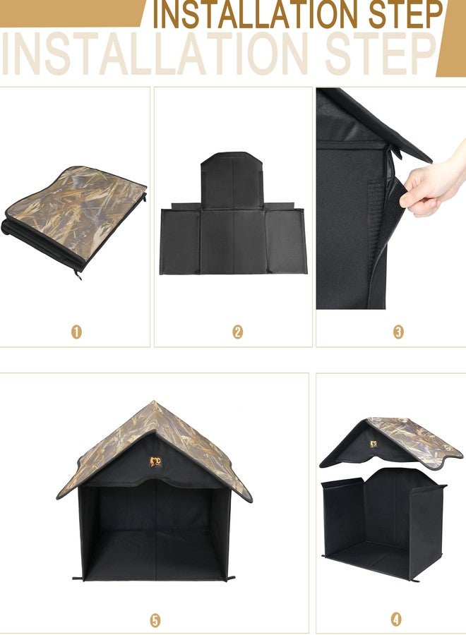 GeerDuo Outdoor Cat House, Waterproof Pet Shelter/Dining Room, for Feral/Community Cats (Camo1) - Image 5