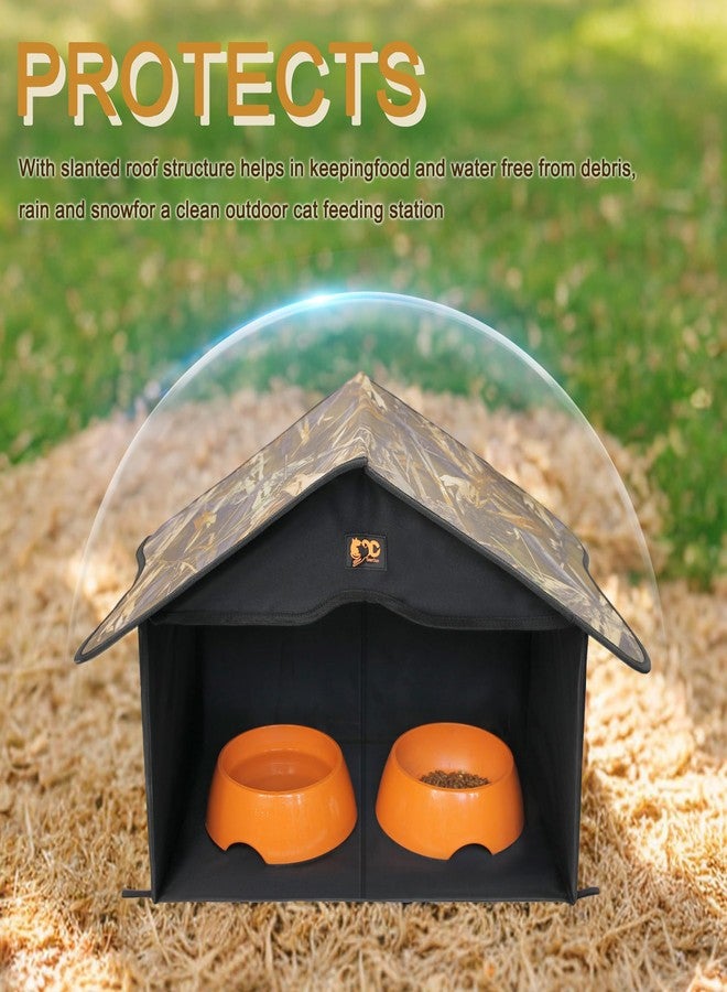 GeerDuo Outdoor Cat House, Waterproof Pet Shelter/Dining Room, for Feral/Community Cats (Camo1) - Image 2