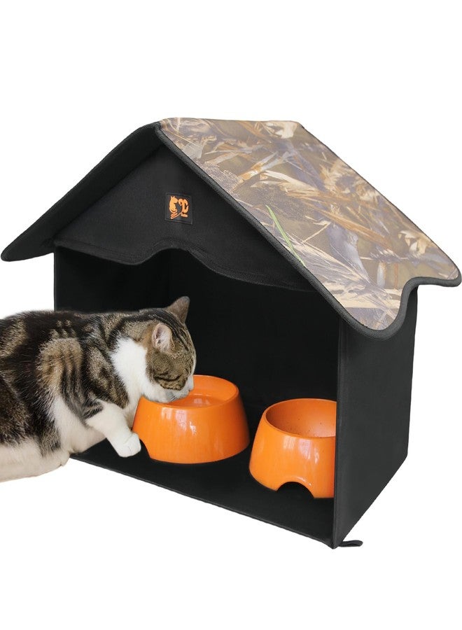 GeerDuo Outdoor Cat House, Waterproof Pet Shelter/Dining Room, for Feral/Community Cats (Camo1) - Image 1