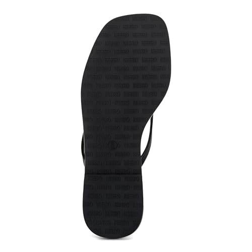 Rihero Black Flip Flops for Women Beach Thong Sandals Summer Comfort Slip On Walking Leather Slide Sandals Size 6.5 - Image 5