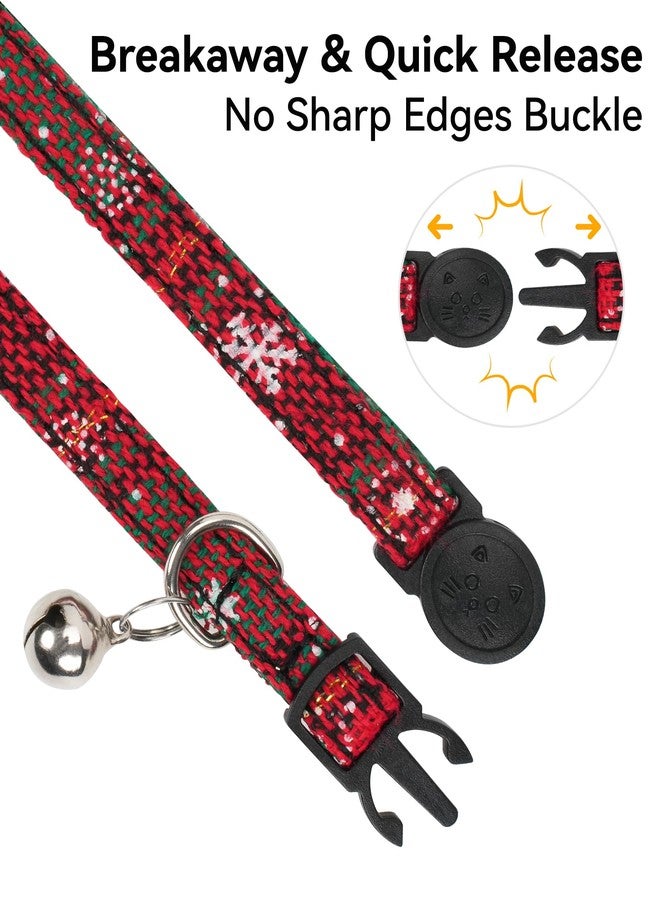 Joytale Upgraded Christmas Cat Collar with Bells, Breakaway Cat Collars with Bow Tie, 1 Pack Girl Boy Safety Plaid Kitten Collars, Christmas Red - Image 5