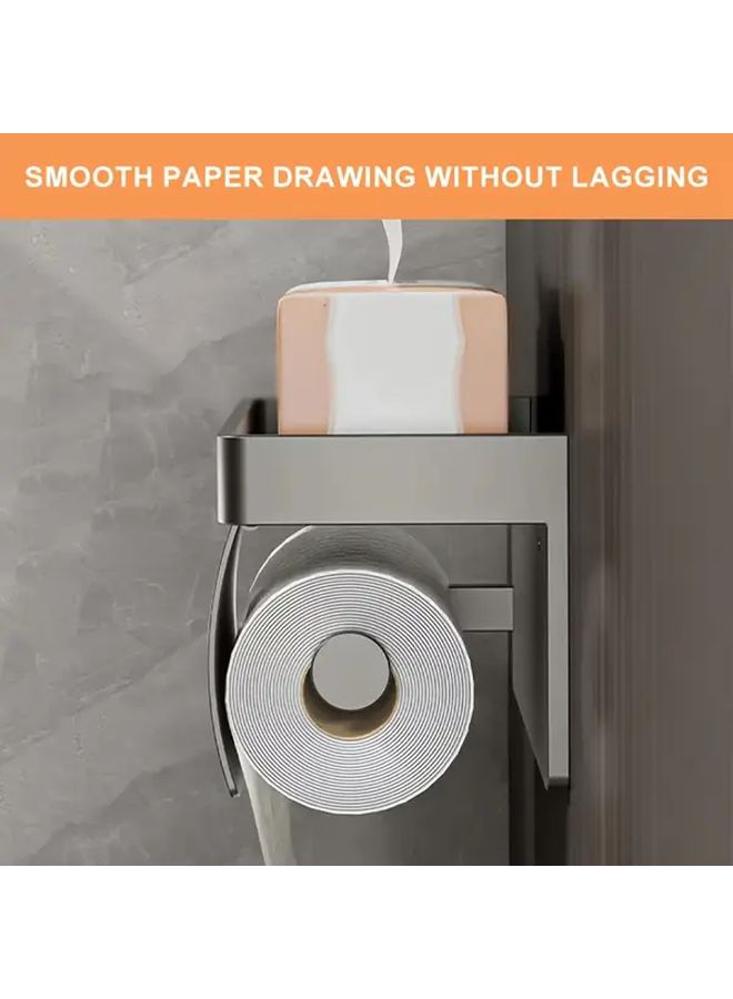 Wall Mounted Tissue Box Without Cover Black Easy Install No Drilling Modern Bathroom Organizer - Image 4