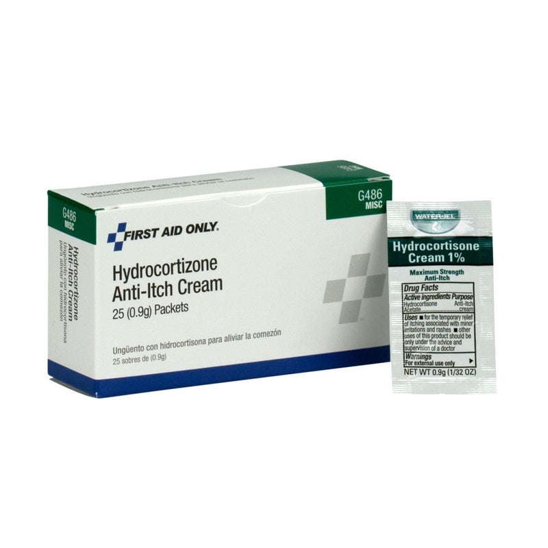 First Aid Only G486 Hydrocortisone Cream Packets 25 Count - Image 1