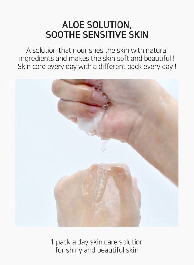 ليبلاج مجموعة قناع ALOE SOLUTION (عبوة مكونة من 10 أقنعة فردية) | العناية بالبشرة المصنوعة في كوريا - Image 3