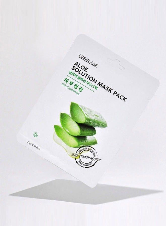 ليبلاج مجموعة قناع ALOE SOLUTION (عبوة مكونة من 10 أقنعة فردية) | العناية بالبشرة المصنوعة في كوريا - Image 5
